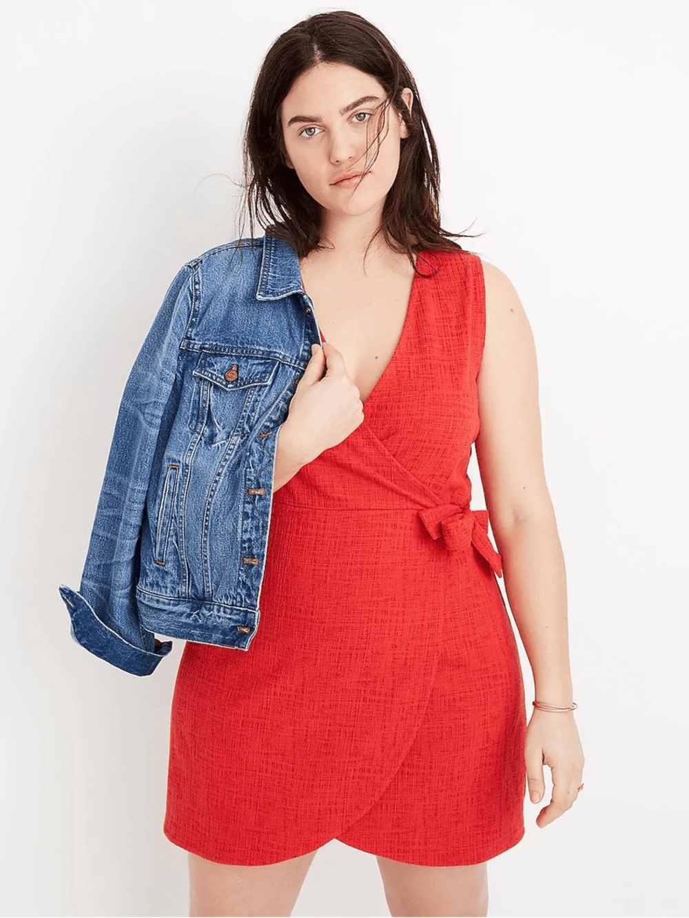 Madewell Red Sleeveless Wrap Mini Dress size S